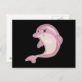 かわいいピンクのイルカ ポストカード (正面/裏面)