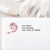 かわいいピンクのイルカ ラベル (インサイチュ)