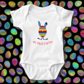 かわいいピンクのイースターエッグバニー ベビーボディスーツ