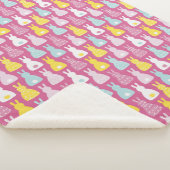 かわいいピンクのイースターバニーのウサギのパターン シェルパブランケット (3/4)