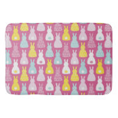かわいいピンクのイースターバニーのウサギのパターン バスマット (正面)