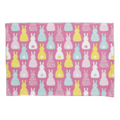 かわいいピンクのイースターバニーのウサギのパターン 枕カバー (正面)