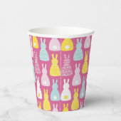 かわいいピンクのイースターバニーウサギ 紙コップ (右)