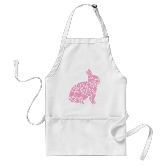 かわいいピンクのイースターバニーハート漫画 スタンダードエプロン (正面)