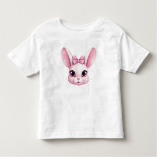 かわいいピンクのイースターバニーポートレートギフトキッズTシャツ トドラーTシャツ