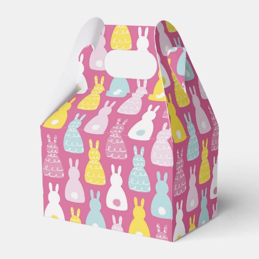 かわいいピンクのイースターバニーラビットビーボックス フェイバーボックス (裏面サイド)