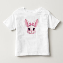 かわいいピンクのイースターバニー ポートレート ギフト 子供用Tシャツ トドラーTシャツ