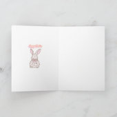 かわいいピンクのイースターバニー・水彩画 シーズンカード (内部)