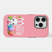 かわいいピンクのイースターバニー iPhoneケース (裏面横)