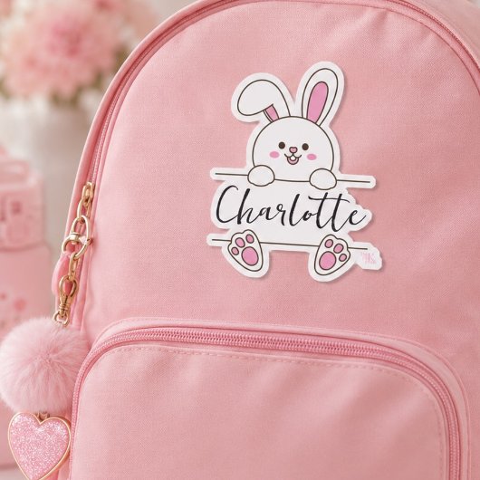 かわいいピンクのウサギちゃんの楽しい誕生日 シール
