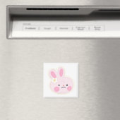かわいいピンクのウサギの四角い磁石 マグネット (インサイチュ (食洗機))