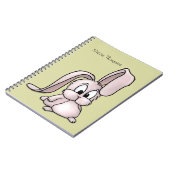かわいいピンクのウサギの漫画 ノートブック (左側)