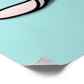 かわいいピンクのウサギの漫画 ポスター (角)