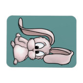 かわいいピンクのウサギの漫画 マグネット (横)