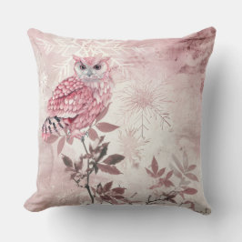 かわいいピンクのウッドランドフクロウ クッション