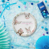 かわいいピンクのウッドランド動物の女の子ベビーシャワー ペーパープレート (パーティー)