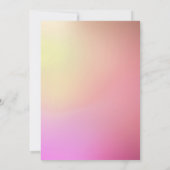 かわいいピンクのウーパールお誕生日 招待状 (裏面)