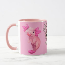 かわいいピンクのウーパールーパー かわいいちびガール コーヒーマグ マグカップ