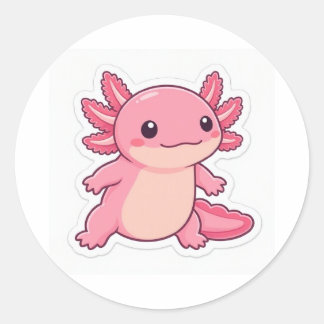 かわいいピンクのウーパールーパー ステッカー