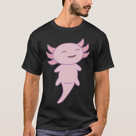 かわいいピンクのウーパールーパー Tシャツ (正面)