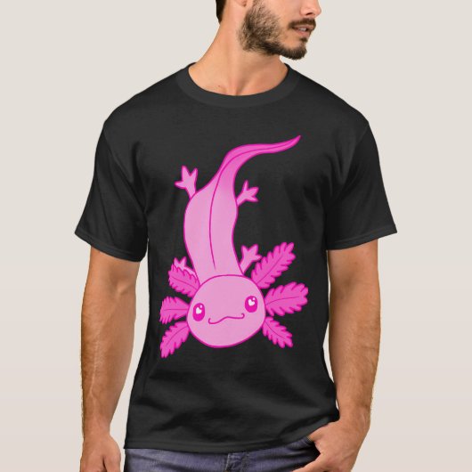 かわいいピンクのウーパールーパー Tシャツ (正面)