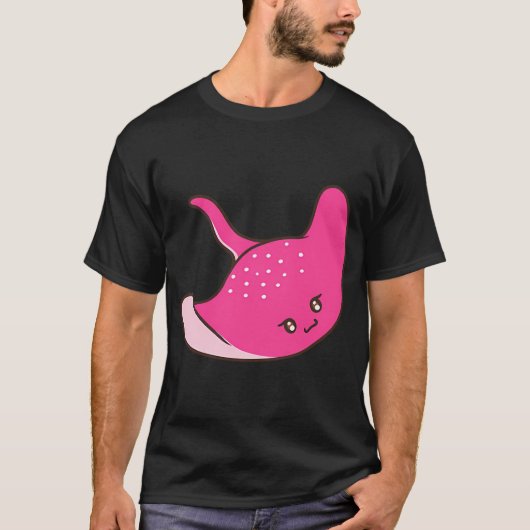 かわいいピンクのエイ Tシャツ (正面)
