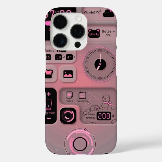 かわいいピンクのオシャレな電話ステッカー Case-Mate iPhoneケース (裏面)