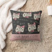 かわいいピンクのオハイオの愛のパターンの装飾 クッション (ブランケット)