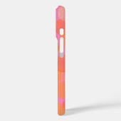 かわいいピンクのオレンジ色の水彩模様パーソナライズされた Case-Mate iPhoneケース (裏面 / 左)