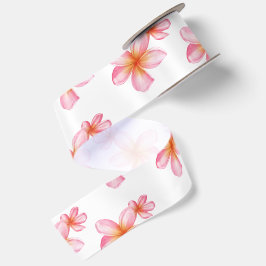 かわいいピンクのカシの花のフラワーデザイン サテンリボン
