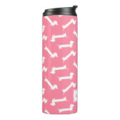 かわいいピンクのカスタムなダックスフントパターン タンブラー (回転左)