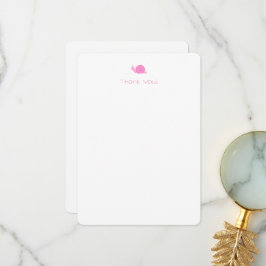 かわいいピンクのカタツムリのサンキューノート サンキューカード