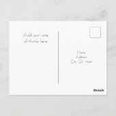 かわいいピンクのカップケーキありがとうはがき ポストカード (裏面)