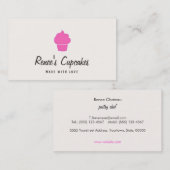 かわいいピンクのカップケーキシンプルレトロパストリーシェフクリーム 名刺 (正面/裏面)