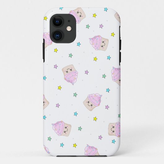 かわいいピンクのカップケーキパターン Case-Mate iPhoneケース (裏面)