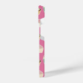 かわいいピンクのカップケーキパターン iPhoneケース (左側面)