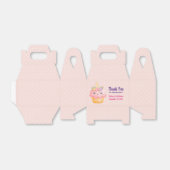 かわいいピンクのカップケーキユニコーンとバラ誕生日 フェイバーボックス (折り畳みなし)