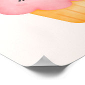 かわいいピンクのカップケーキユニコーンとバラ ポスター (角)