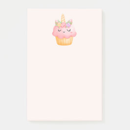 かわいいピンクのカップケーキユニコーンとバラ ポストイット