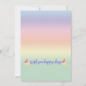 かわいいピンクのカップケーキ誕生日カード 招待状 (裏面)