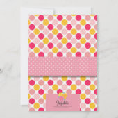 かわいいピンクのカップケーキ2点とイチゴのパーティー 招待状 (裏面)