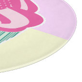 かわいいピンクのカップケーキ パステルカラー カッティングボード (角)