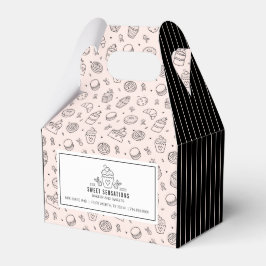 かわいいピンクのカップケーキ 小さなビジネス ギフトボックス フェイバーボックス