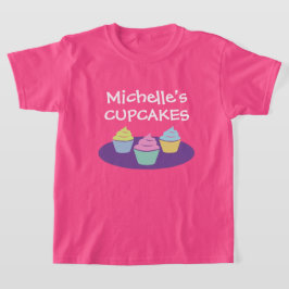 かわいいピンクのカップケーキtシャツ女の子のベーキングパーティー tシャツ