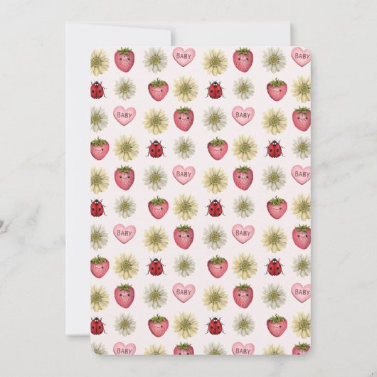 かわいいピンクのカップルのバレンタインの赤ちゃんシャワー 招待状 (裏面)