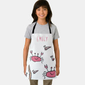 かわいいピンクのカニ海獣の女の子名 エプロン (インサイチュ)
