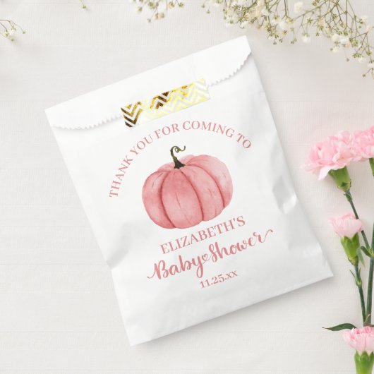 かわいいピンクのカボチャありがとう赤ちゃんシャワー フェイバーバッグ (封をした状態)
