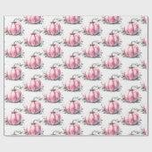 かわいいピンクのカボチャのギフトラップ ラッピングペーパー (フラット)