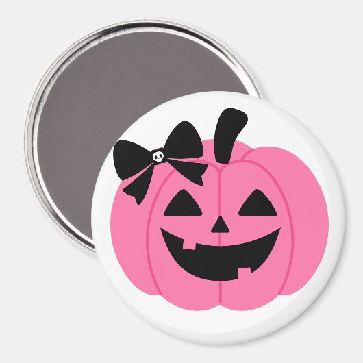 かわいいピンクのカボチャのハロウィンマグネット マグネット (正面/裏面)