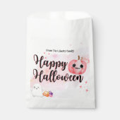 かわいいピンクのカボチャの水の色の子供がトリックまたは治療 フェイバーバッグ (正面)